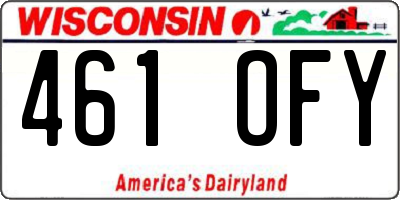 WI license plate 461OFY