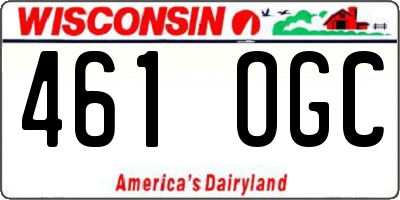 WI license plate 461OGC