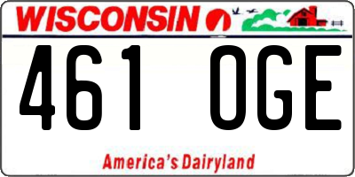 WI license plate 461OGE