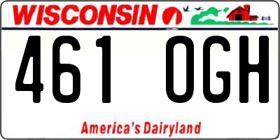 WI license plate 461OGH