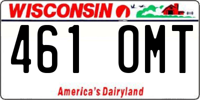 WI license plate 461OMT