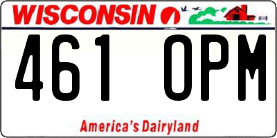 WI license plate 461OPM