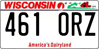 WI license plate 461ORZ