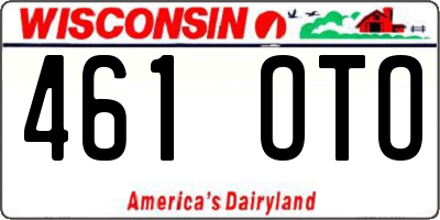 WI license plate 461OTO