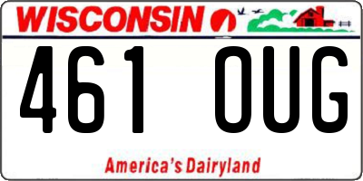 WI license plate 461OUG