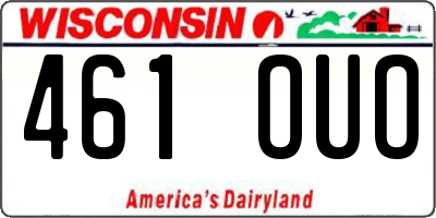 WI license plate 461OUO
