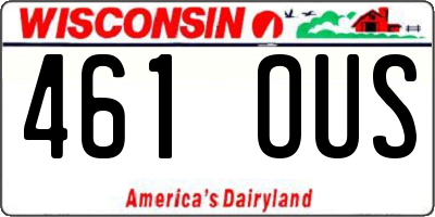 WI license plate 461OUS