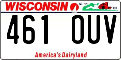 WI license plate 461OUV