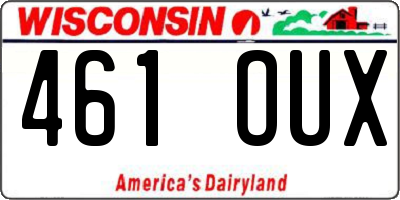 WI license plate 461OUX