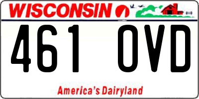 WI license plate 461OVD