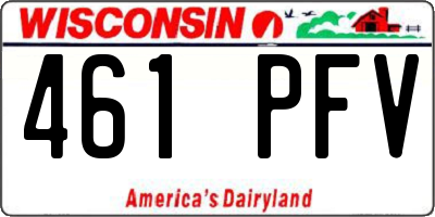 WI license plate 461PFV