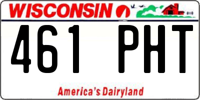 WI license plate 461PHT