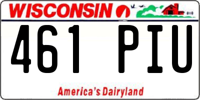 WI license plate 461PIU