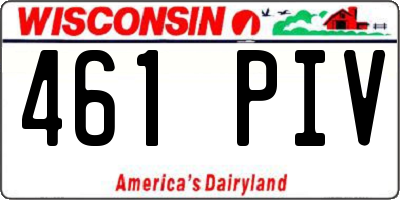 WI license plate 461PIV