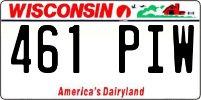 WI license plate 461PIW