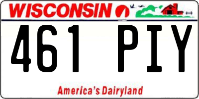 WI license plate 461PIY
