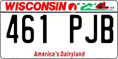 WI license plate 461PJB