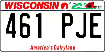 WI license plate 461PJE