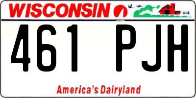 WI license plate 461PJH