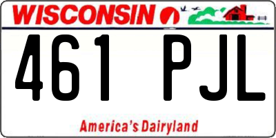 WI license plate 461PJL