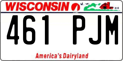 WI license plate 461PJM