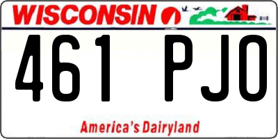 WI license plate 461PJO