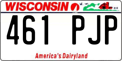 WI license plate 461PJP