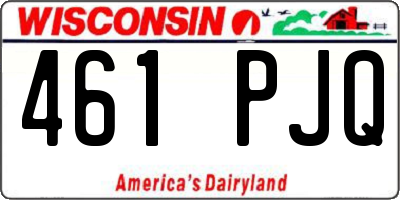 WI license plate 461PJQ