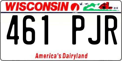 WI license plate 461PJR