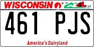 WI license plate 461PJS