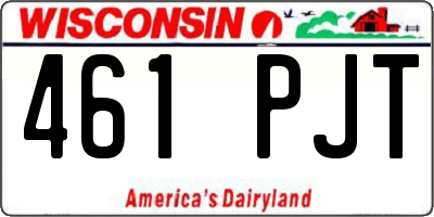 WI license plate 461PJT
