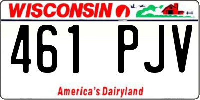 WI license plate 461PJV