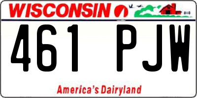 WI license plate 461PJW