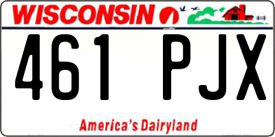 WI license plate 461PJX
