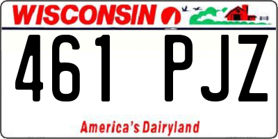 WI license plate 461PJZ