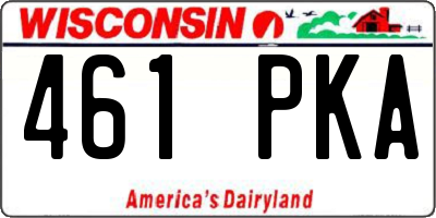 WI license plate 461PKA