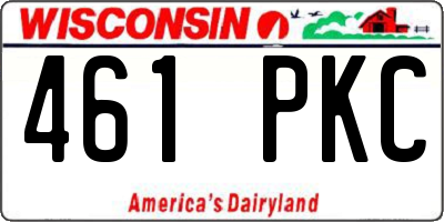 WI license plate 461PKC