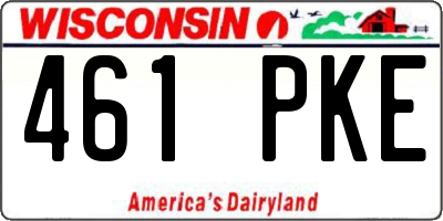 WI license plate 461PKE