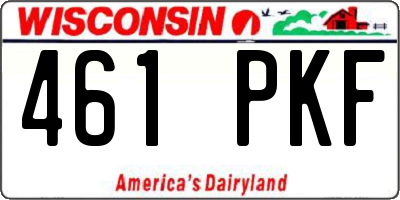 WI license plate 461PKF
