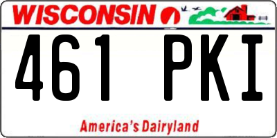 WI license plate 461PKI