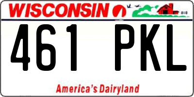 WI license plate 461PKL