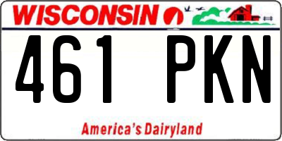 WI license plate 461PKN