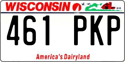 WI license plate 461PKP