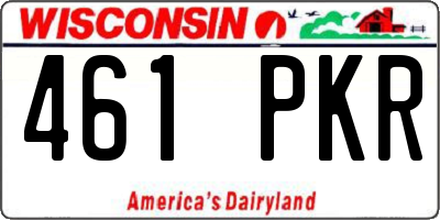 WI license plate 461PKR