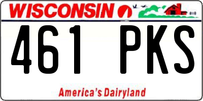 WI license plate 461PKS