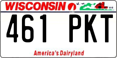 WI license plate 461PKT