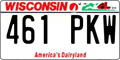 WI license plate 461PKW