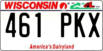 WI license plate 461PKX