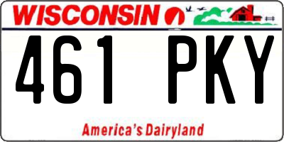 WI license plate 461PKY
