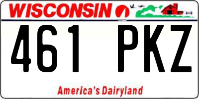 WI license plate 461PKZ